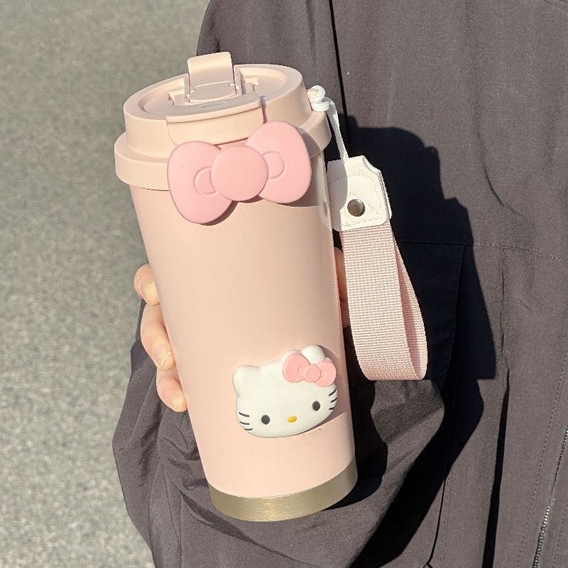 水杯保温杯女生2024新款保冷咖啡杯不锈钢高颜值学生随行吸管杯子