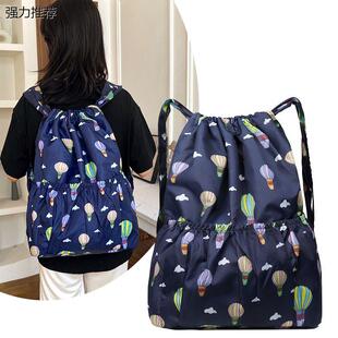宝妈带娃出门爬山轻便背包百搭少女尼龙布双肩包女款小型旅行包包