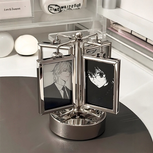 拍立得旋转相框摆台小卡展示架谷美收纳高级感diy照片框创意摆件