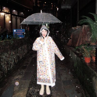 彩色波点雨衣雨披长款全身女生超厚防暴雨外穿户外演唱会音乐节