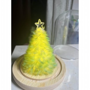 diy鹦鹉羽毛圣诞树小夜灯手工材料包高颜值鸟笼装饰造景可爱摆件