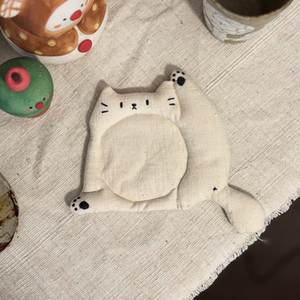 手作可爱小猫高抬脚猫爪布艺杯垫高颜值ins风茶具隔热垫拍照道具