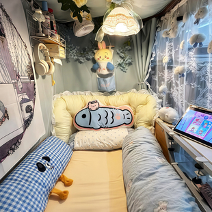 学生宿舍床头软包靠枕寝室上下铺护腰靠垫可爱风 宿舍上铺好物