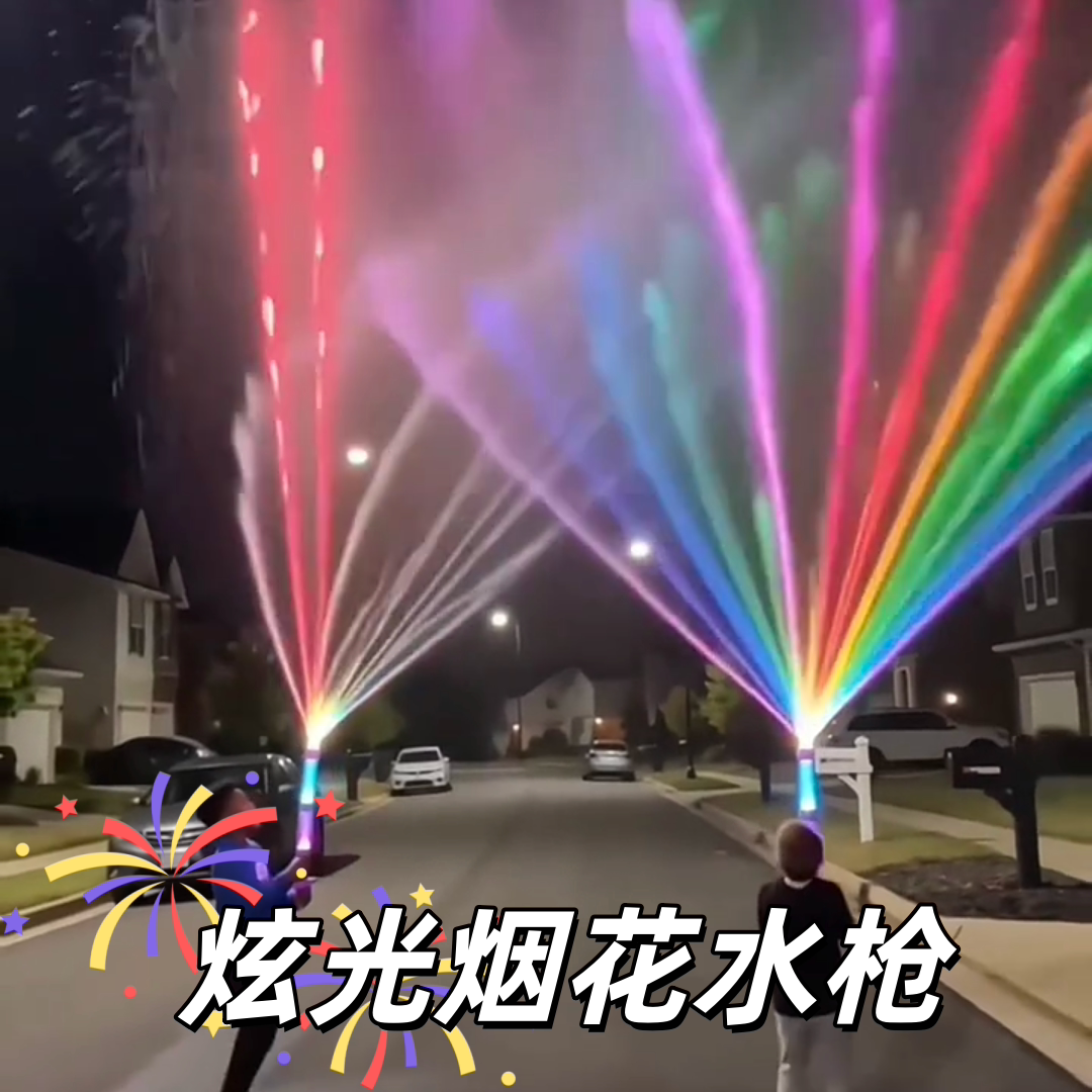 炫光烟火水枪儿童玩具喷水夏季户外玩水清凉神器氛围感拍照道具