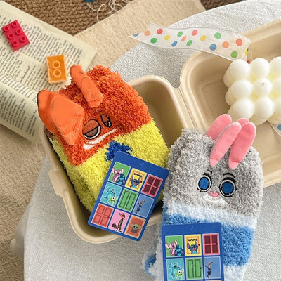 朱迪尼克袜子秋冬保暖中筒家居袜疯狂动物城周边透气可爱卡通袜