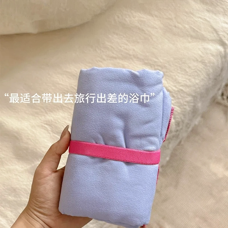 速干浴巾游泳专用 便携旅行吸水浴巾 加大版绑带海滩巾 防掉毛