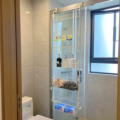 【浴室好物】置物架收纳挂架免打孔家用圆管大小挂篮多层收纳架子