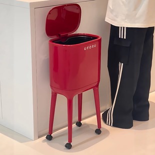 免弯腰！厨房垃圾桶家用客厅宿舍带盖卧室大号大容量高颜值可移动