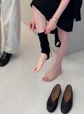 袜套春夏踩脚堆堆芭蕾风小腿袜miu系女中筒袜薄款黑色白灰色显瘦
