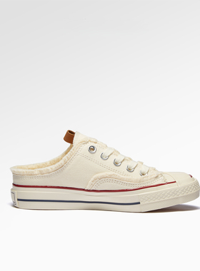 帆布鞋女2025年春新款爆款夏季透气懒人一脚蹬包头半拖厚底板鞋子