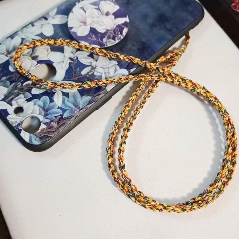 挂链手机吊绳可拆卸手工件挂脖z挂绳编织水晶五色线长款防丢失防