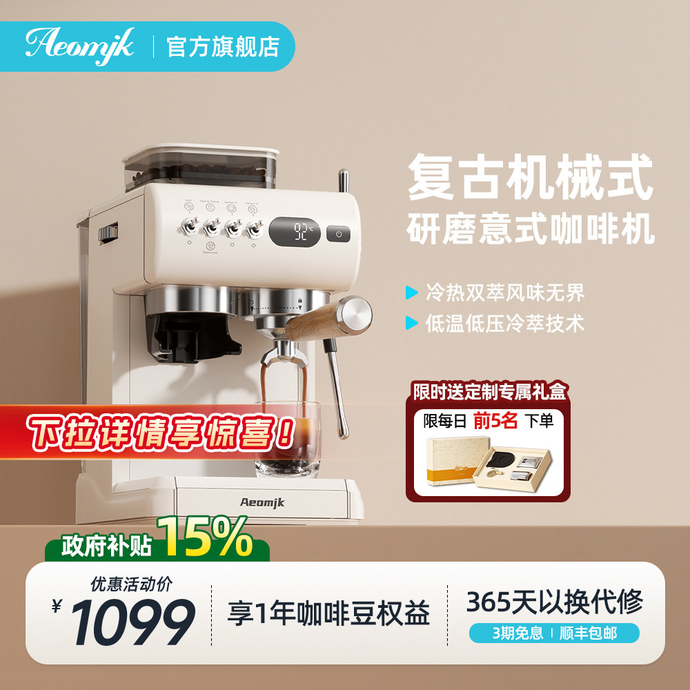 Aeomjk机械款双萃意式咖啡机图片