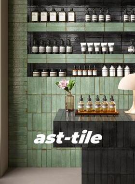 Asttile包豪斯青葱绿色厨房浴室卫生间背景墙吧台长条墙砖地砖