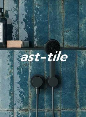 Asttile中古风亮面渐变宝石蓝厨房卫生间吧台墙砖手工仿古砖60240