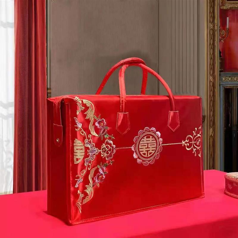 热销红色四件套包装袋小号夏被袋婚纱秀禾服专用收纳袋搬家整理防