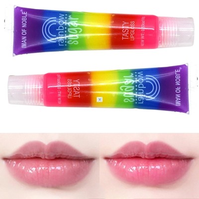 速发Rainbow Sugar Tasty Lip gloss Transparent Scented Lip Gl