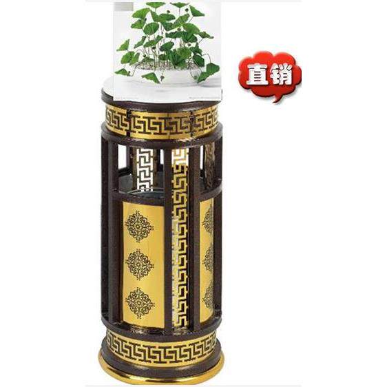 古典欧式垃圾桶 无烟 果皮箱电梯口走廊过道垃圾箱楼道酒店圆形筒