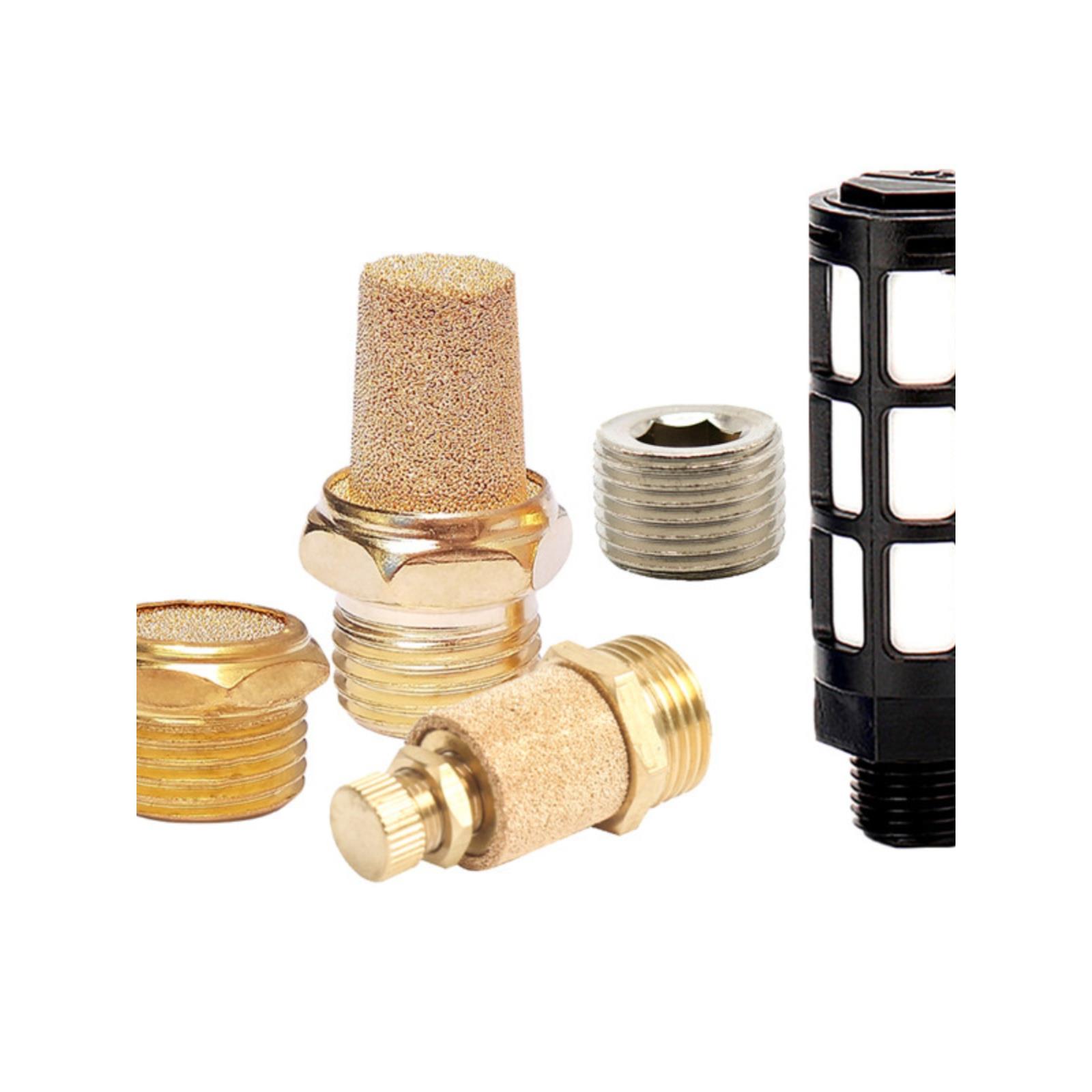 气动铜消声器平头节流长头消音器BSL-01/02/03堵头塑料降噪静音器