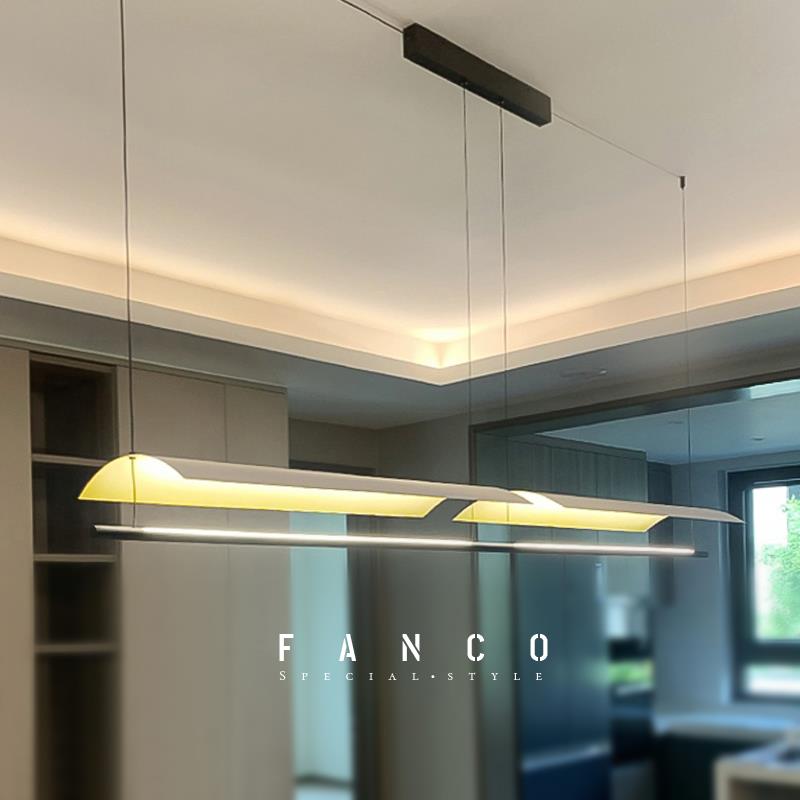 长条餐厅吊灯意式极简现代日式新中式吊线灯简约led办公室灯具