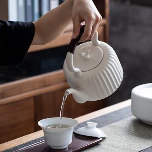 陶壶煮茶壶 日式 筋纹壶1.3升大号陶瓷煮茶器电陶炉烧水提梁泡茶壶
