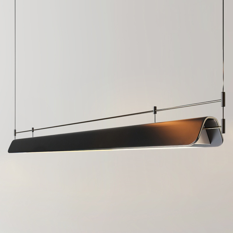 2024设计师新款高端极简一字长条餐厅吊灯意式轻奢吧台高级感吊灯