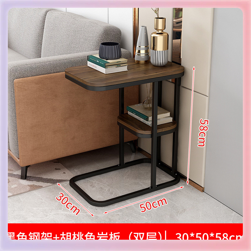 小茶几简约客厅沙发旁边几欧式家用岩板边柜铁艺可移动经济型角几