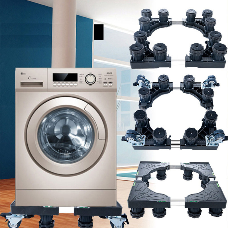 滚筒洗衣机脚垫万向轮置物架垫高底座冰箱托脚支架子免打孔增高架