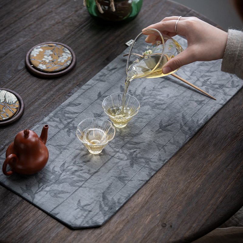 宜室茶话全棉印染干泡茶席桌布桌垫泡茶隔热垫茶巾桌旗茶道配件