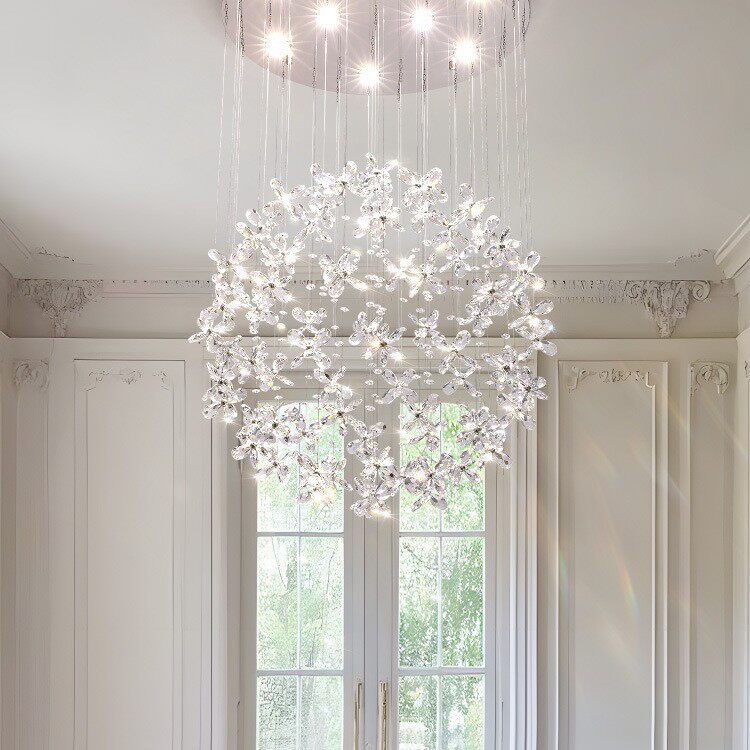 轻法式餐厅灯新款感水晶餐吊灯圆球餐桌灯饭厅茶室吧台岛台灯