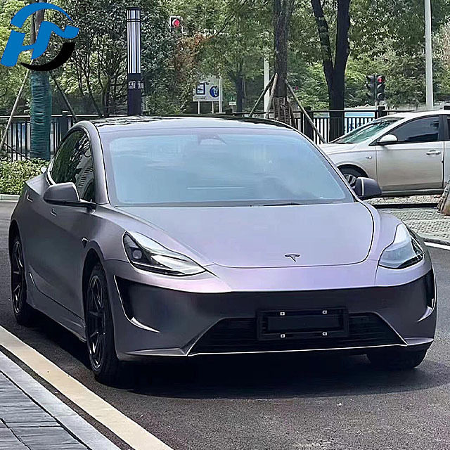 汽车改色膜全车身改装贴膜贴纸厂家直销TPU卡普里灰紫