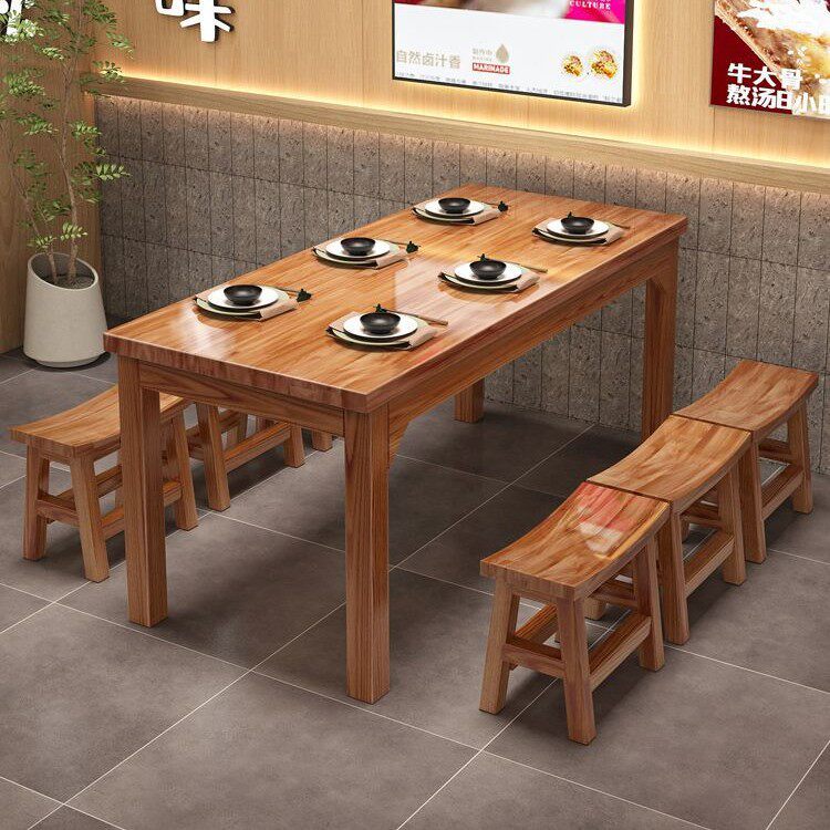 面馆桌椅饭店小吃店馆快餐桌餐桌椅小吃组合实木火锅餐馆烧烤碳化
