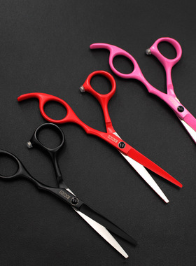 5.0寸 黑色烤漆 美发剪刀 白里口 小平剪 直剪刘海剪 多色可选