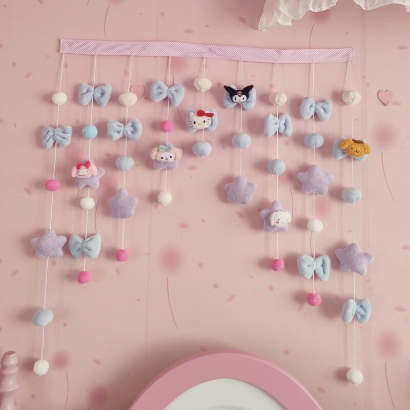 少女心门帘珠帘卧室可爱装饰吊饰儿童卧室门门帘免打孔隔断挂帘