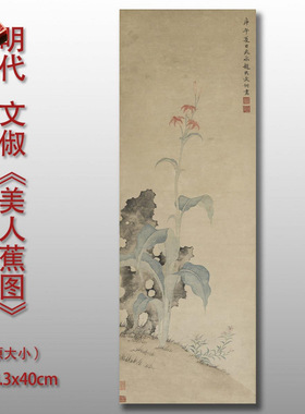 明文俶美人蕉图微喷打印明清传统