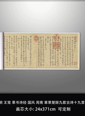 11明王宠草书诗经国风周南章草楚