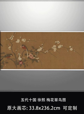 五代十国徐熙梅花翠鸟图卷传统花