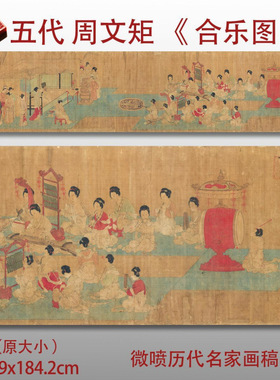 五代周文矩合乐图名家国画真迹复