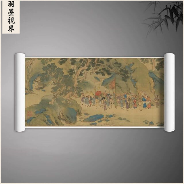 仇英 职贡图卷 复古人物书画山水长卷国画真迹古复制卷轴装饰画