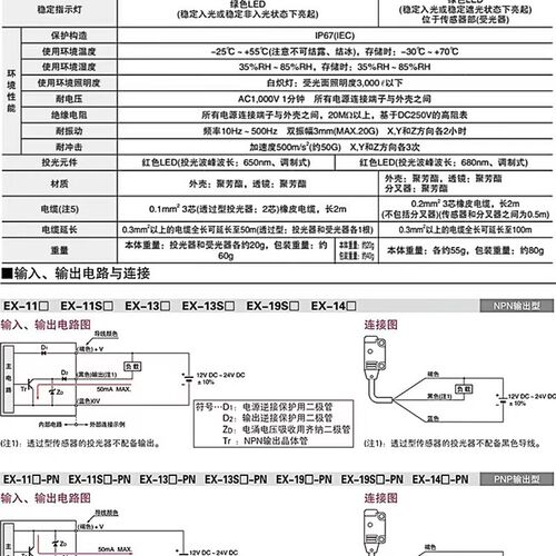 EX-14A/B/11A/13A/19A/23/EA/EB神视反对射光电开关传感器