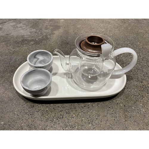 新中式茶具套装简约耐高温玻璃茶壶陶瓷杯托盘套装