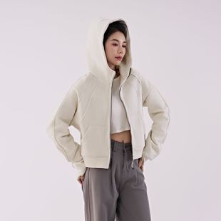 小个子帽衫 拉链连帽秋冬短款 加绒2025新款 lulu卫衣外套平替冬季