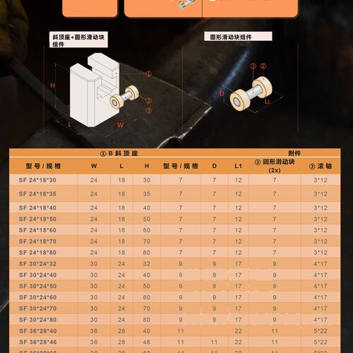 热销燕模具(B型斜顶座)T槽滑斜顶装置活型芯组件B型盈沣滑脚压条Y