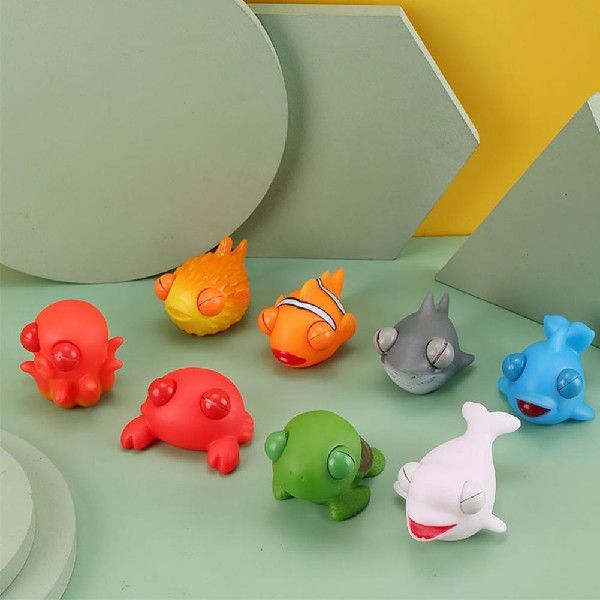 网红Squeezing Animal Toy Fish Turtle Crab Shark Dolphin Whal