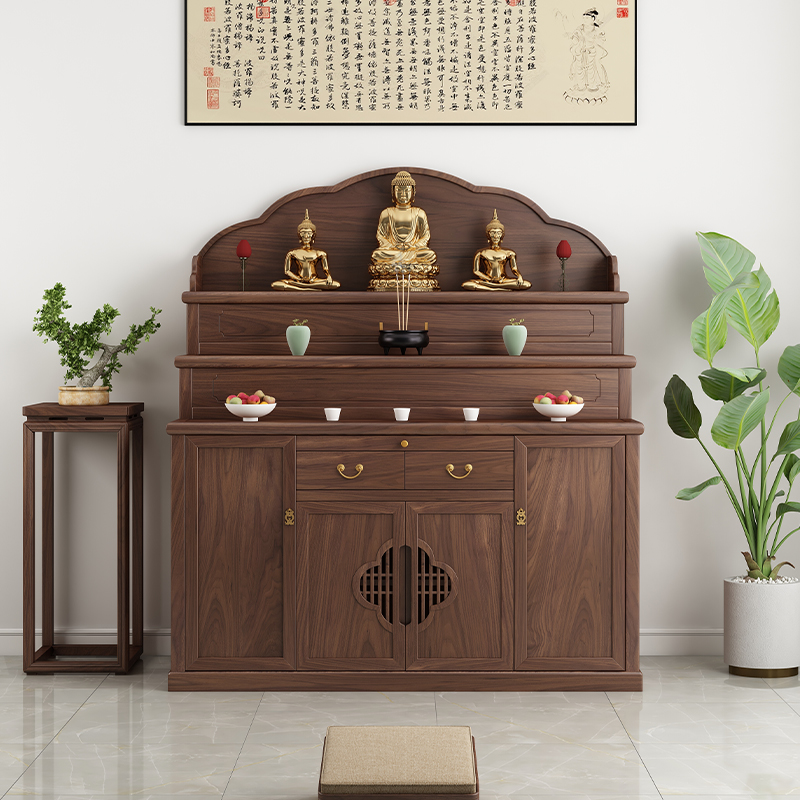 新中式供桌香案家用实木藏式三层佛台中堂佛桌佛堂供奉台客厅神台