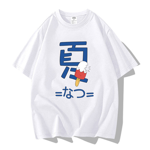 冰棍雪糕日文卡通印花短袖t恤小众设计感文艺趣味百搭情侣日系潮