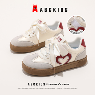 ABCkids童鞋女童运动鞋中大童2025新款秋季德训鞋儿童魔术贴鞋子