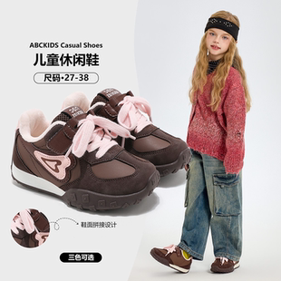 ABCkids童鞋女童加绒二棉运动鞋冬季保暖德训鞋秋冬儿童棉鞋女孩