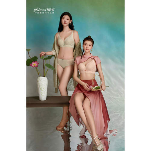 西维娅内衣软钢圈蚕丝超薄水晶杯聚拢性感文胸S770-20