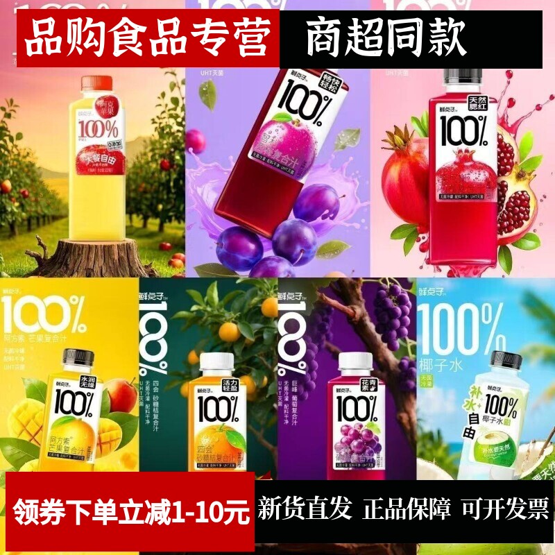 鲜点子100%饮料果汁500ml葡萄汁