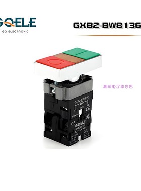 高桥按钮开关带灯双平行双位钮GXB2-BW84364直接插入式AC220V 24v